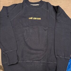 Aime Leon Dore Navy with Gold  Crewneck Sweater